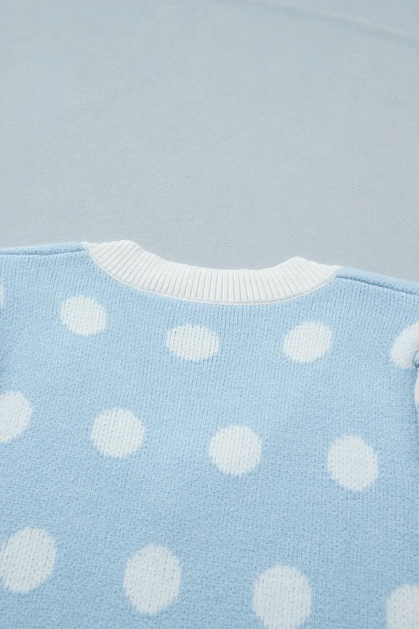 Pink Polka Dot Puff Short Sleeve Sweater Top - Sweet Fashion Wholesale