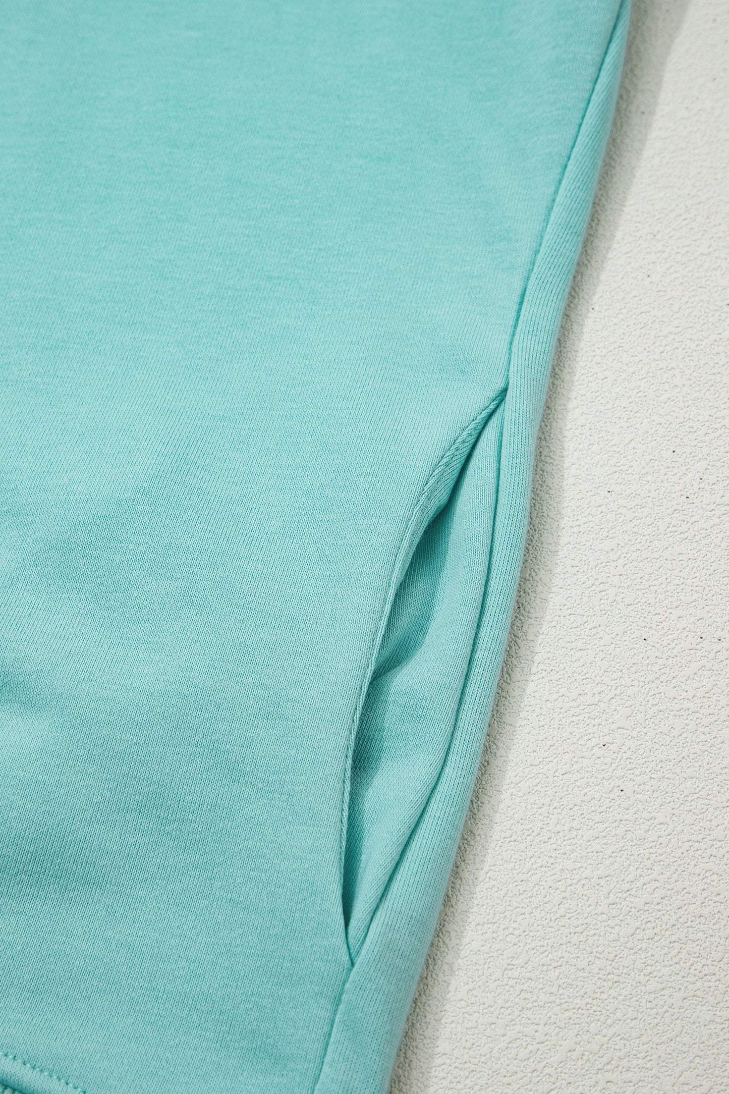 Mint Green Solid Color High Neck Cap Sleeve Loose Top
