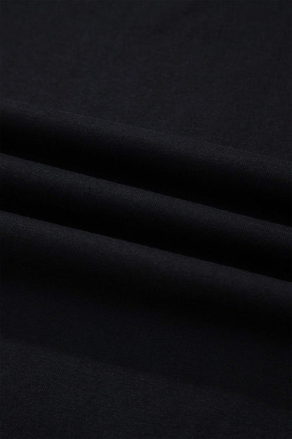 Black Varsity Striped Short Sleeve Crew Neck T Shirt