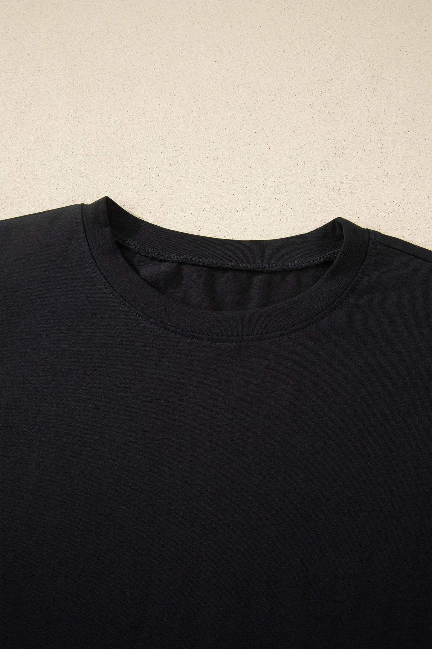 Black Varsity Striped Short Sleeve Crew Neck T Shirt