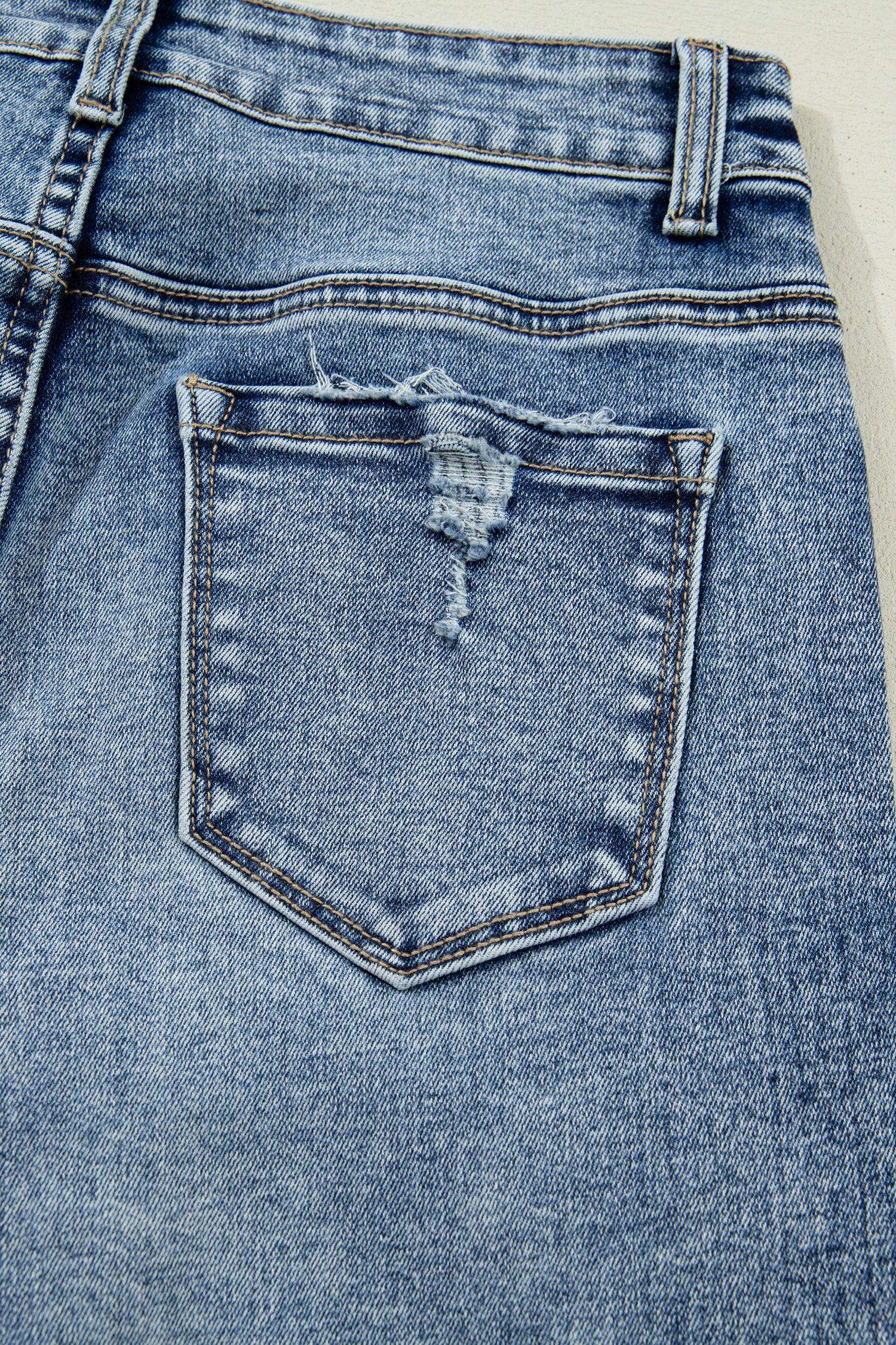 Ashleigh Blue Cuffed Straight Loose Jeans - Sweet Fashion Wholesale