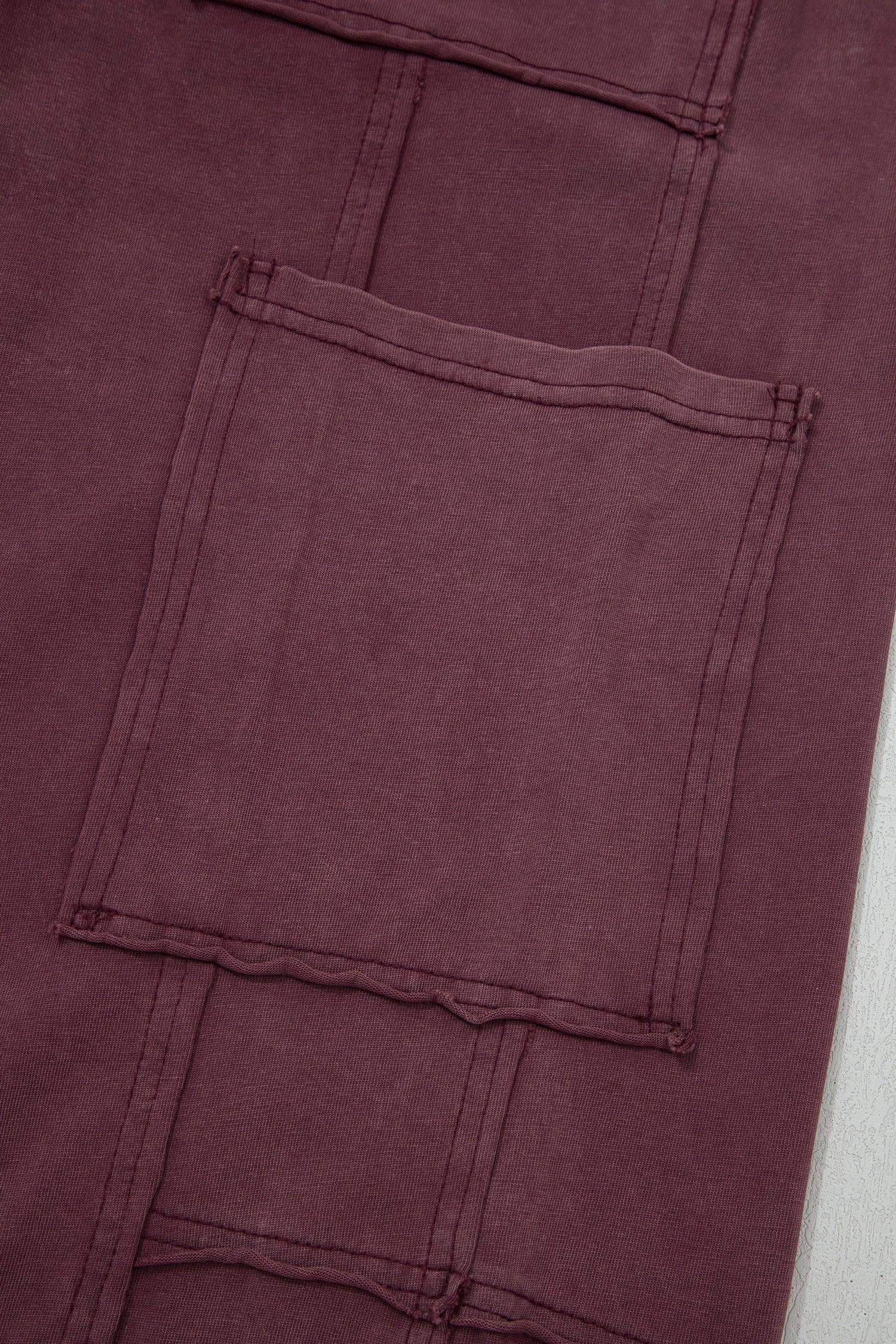 Mineral Red Mineral Wash Cargo Patched Pocket Utility Sweatpants - Sweet Fashion Wholesale