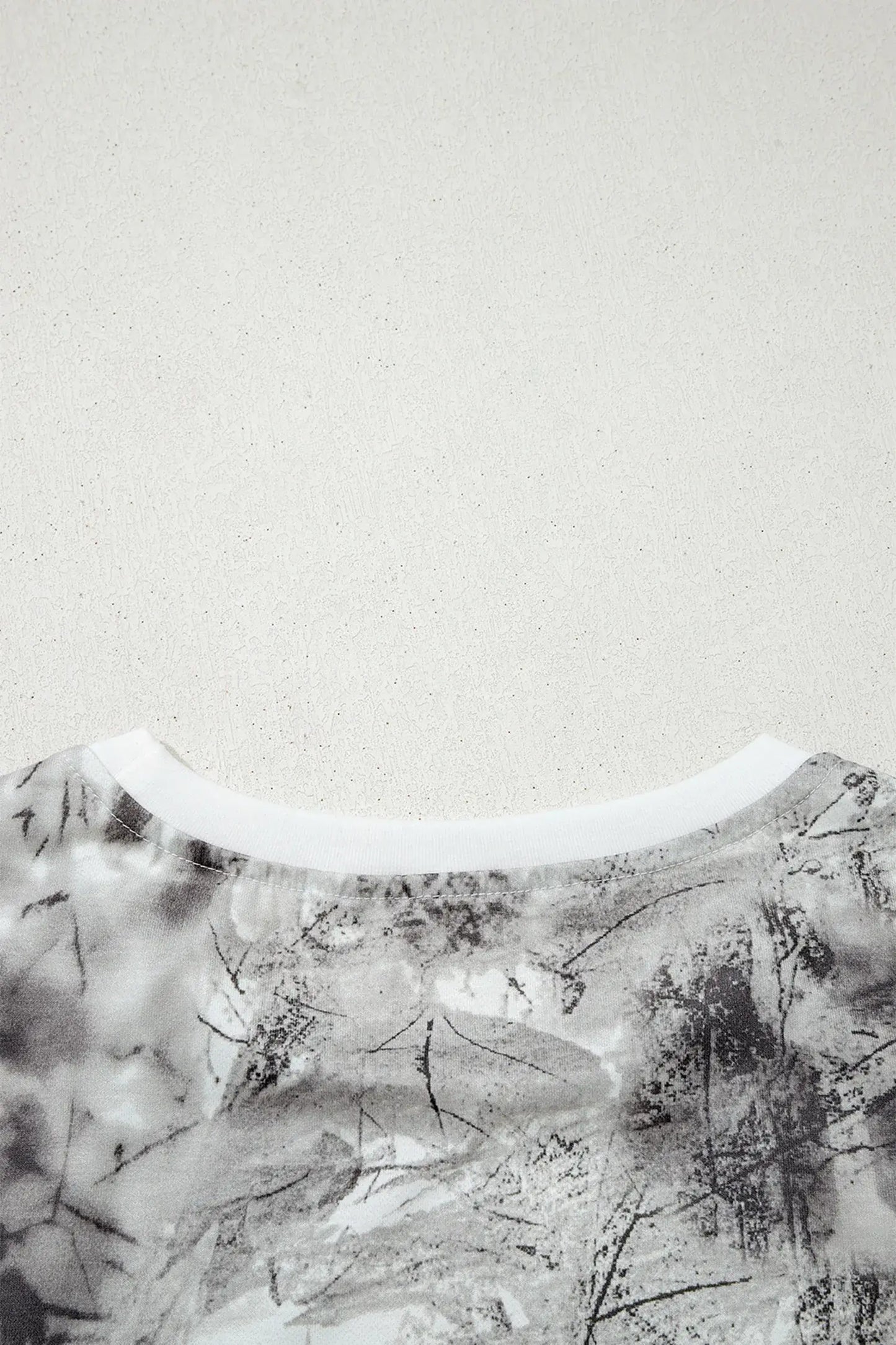 Gray Abstract Woodland Print Slim Fitted T Shirt - Sweet Fashion Wholesale