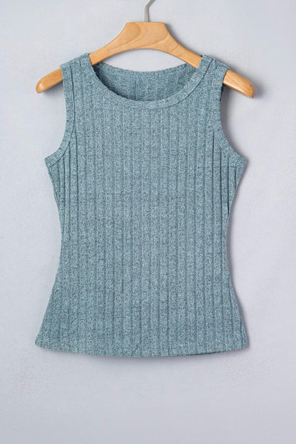 Bonbon Slim Ribbed Mineral Wash Tank Top