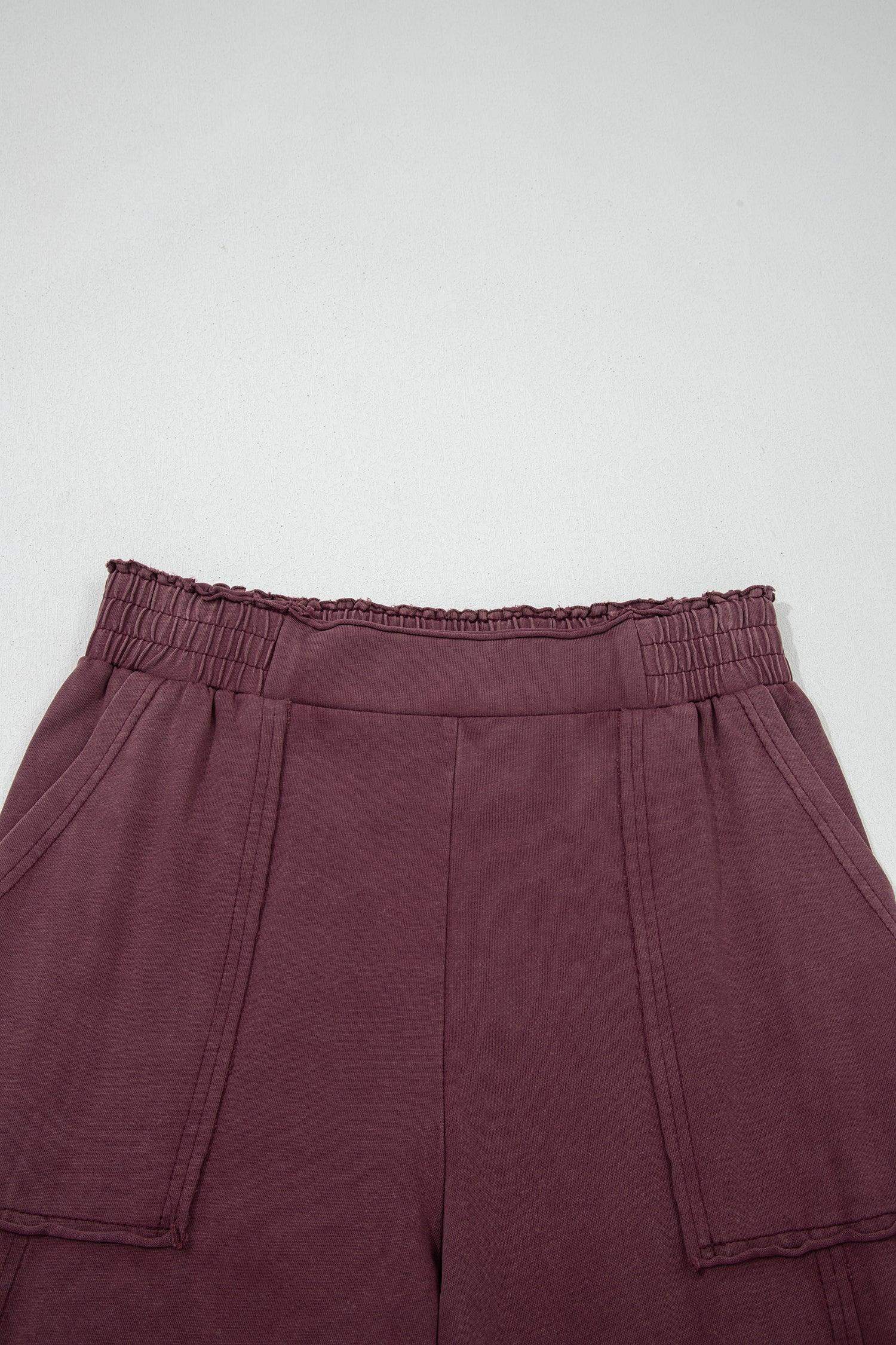 Mineral Red Mineral Wash Cargo Patched Pocket Utility Sweatpants - Sweet Fashion Wholesale